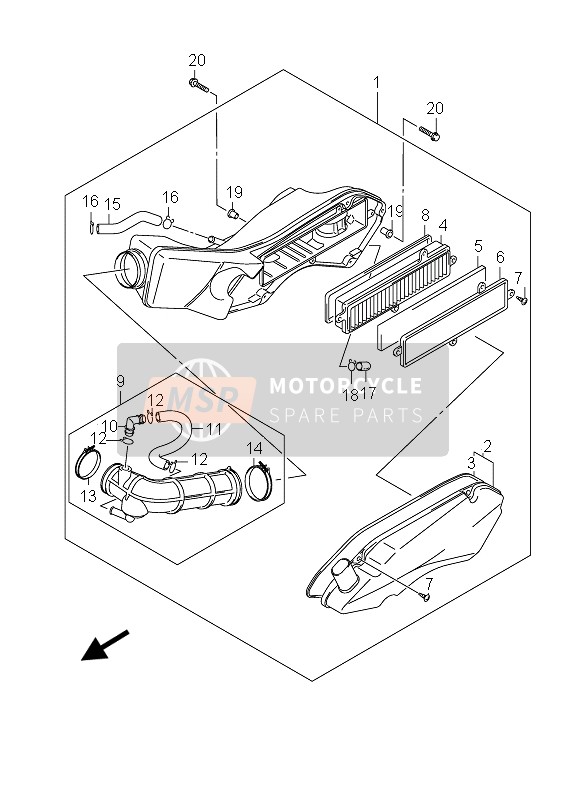 Suzuki UH200 BURGMAN EXECUTIVE 2011 Purificateur d'air pour un 2011 Suzuki UH200 BURGMAN EXECUTIVE